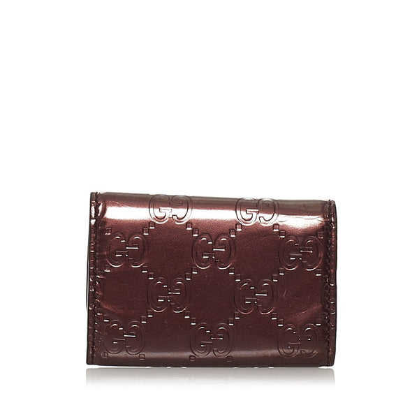 グッチ グッチシマ ラブリーハート キーケース 257217 ブラウン エナメル レディース GUCCI 【中古】