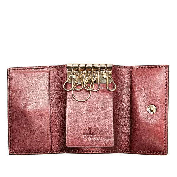 グッチ グッチシマ ラブリーハート キーケース 257217 ブラウン エナメル レディース GUCCI 【中古】