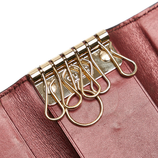 グッチ グッチシマ ラブリーハート キーケース 257217 ブラウン エナメル レディース GUCCI 【中古】