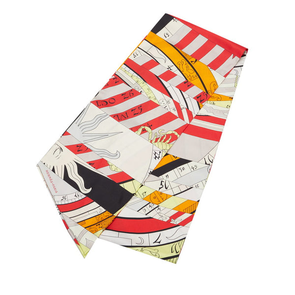 エルメス マキシ ツイリー Astrologie Nouvelle 新たなる占星術 スカーフ オレンジ ベージュ シルク レディース HERMES 【中古】