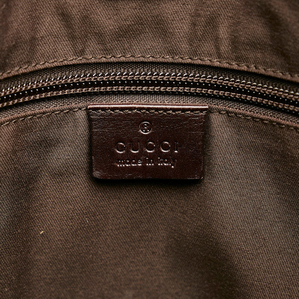 グッチ GGキャンバス トートバッグ ショルダーバッグ 145971 ベージュ ブラウン キャンバス レザー レディース GUCCI 【中古】