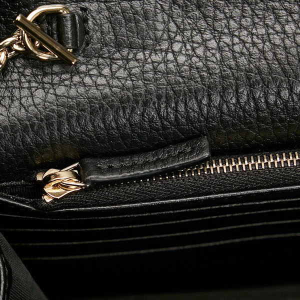 グッチ インターロッキングG チェーンウォレット 長財布 2WAY 510314 ブラック レザー レディース GUCCI 【中古】