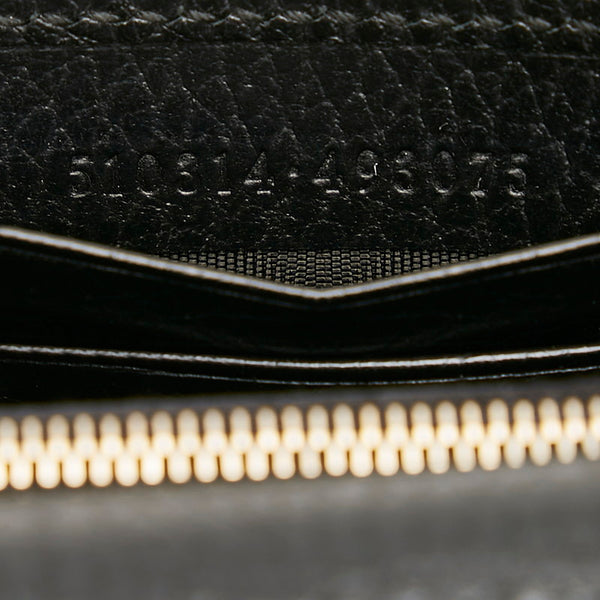 グッチ インターロッキングG チェーンウォレット 長財布 2WAY 510314 ブラック レザー レディース GUCCI 【中古】