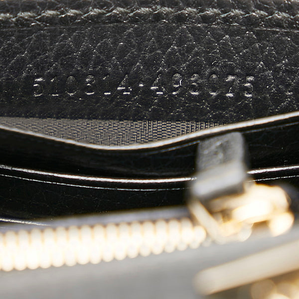 グッチ インターロッキングG チェーンウォレット 長財布 2WAY 510314 ブラック レザー レディース GUCCI 【中古】