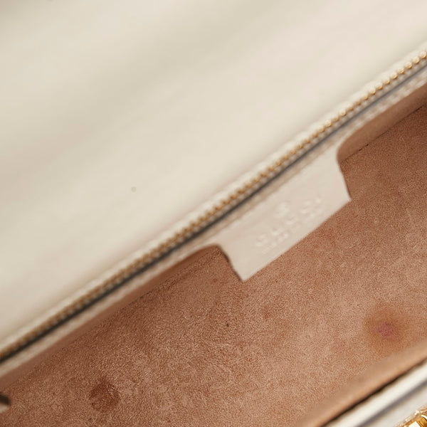 グッチ シェリーライン シルヴィ ショルダーバッグ 421882 ホワイト レザー レディース GUCCI 【中古】