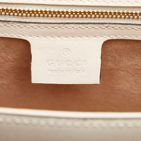 グッチ シェリーライン シルヴィ ショルダーバッグ 421882 ホワイト レザー レディース GUCCI 【中古】