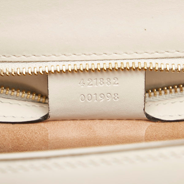 グッチ シェリーライン シルヴィ ショルダーバッグ 421882 ホワイト レザー レディース GUCCI 【中古】