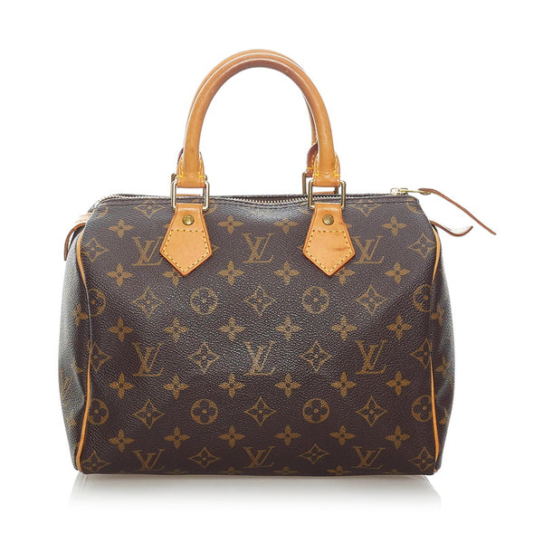 ルイ ヴィトン モノグラム スピーディ25 ハンドバッグ M41528 ブラウン PVC レザー レディース LOUIS VUITTON 【中古】