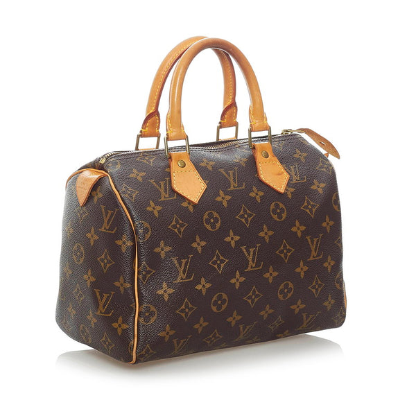 ルイ ヴィトン モノグラム スピーディ25 ハンドバッグ M41528 ブラウン PVC レザー レディース LOUIS VUITTON 【中古】