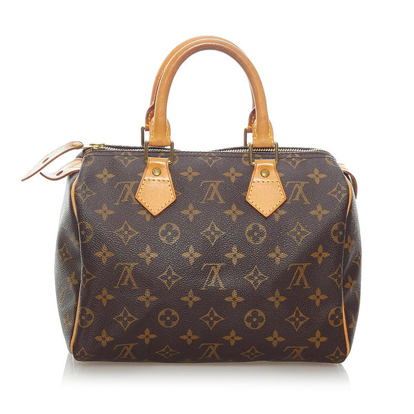 ルイ ヴィトン モノグラム スピーディ25 ハンドバッグ M41528 ブラウン PVC レザー レディース LOUIS VUITTON 【中古】