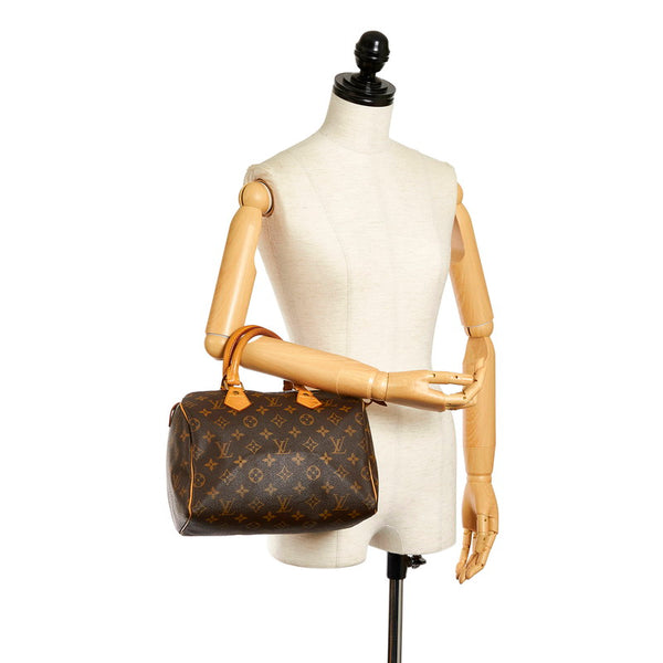 ルイ ヴィトン モノグラム スピーディ25 ハンドバッグ M41528 ブラウン PVC レザー レディース LOUIS VUITTON 【中古】