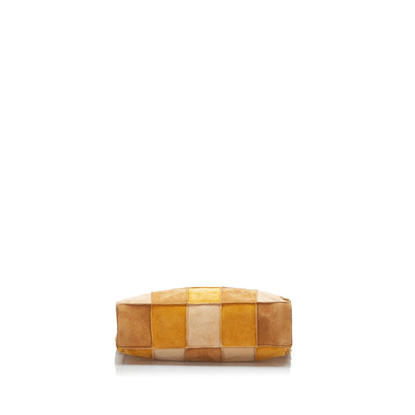 シャネル パッチワーク ハンドバッグ トートバッグ ブラウン スウェード レディース CHANEL 【中古】