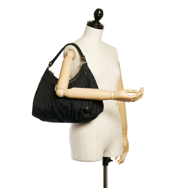 グッチ GGキャンバス アビー ワンショルダーバッグ 189833 ブラック キャンバス レザー レディース GUCCI 【中古】