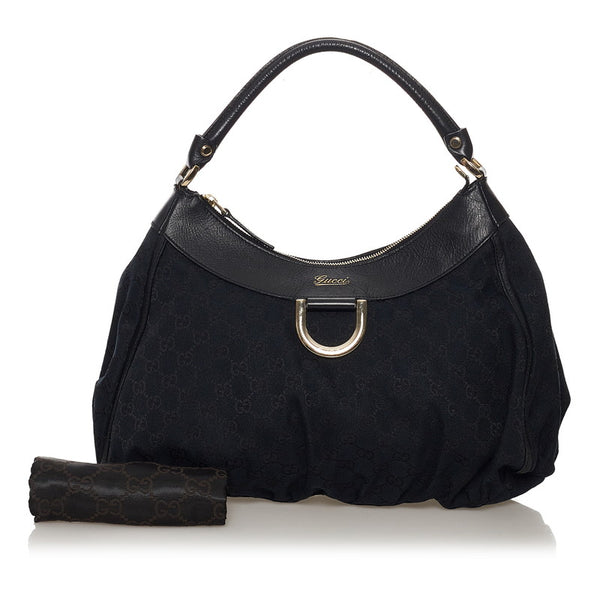 グッチ GGキャンバス アビー ワンショルダーバッグ 189833 ブラック キャンバス レザー レディース GUCCI 【中古】