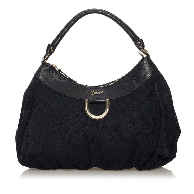 グッチ GGキャンバス アビー ワンショルダーバッグ 189833 ブラック キャンバス レザー レディース GUCCI 【中古】