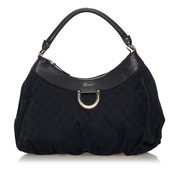 グッチ GGキャンバス アビー ワンショルダーバッグ 189833 ブラック キャンバス レザー レディース GUCCI 【中古】