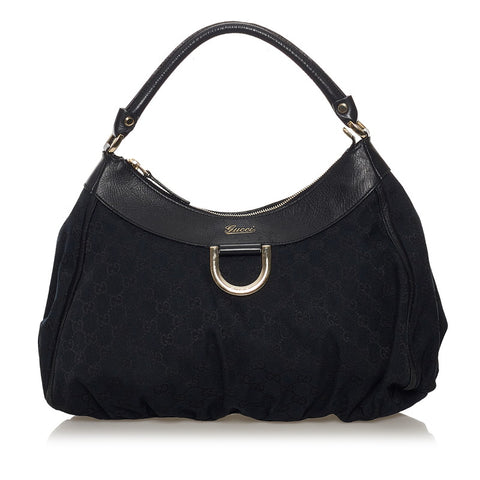 グッチ GGキャンバス アビー ワンショルダーバッグ 189833 ブラック キャンバス レザー レディース GUCCI 【中古】