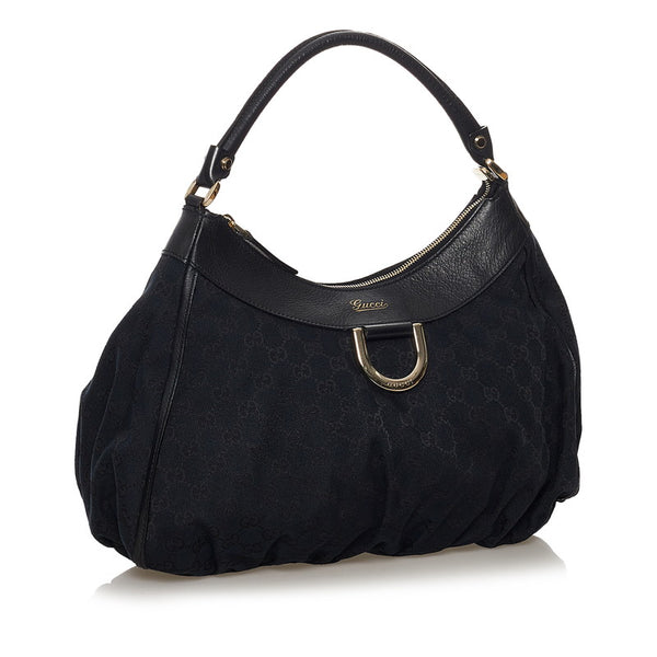 グッチ GGキャンバス アビー ワンショルダーバッグ 189833 ブラック キャンバス レザー レディース GUCCI 【中古】