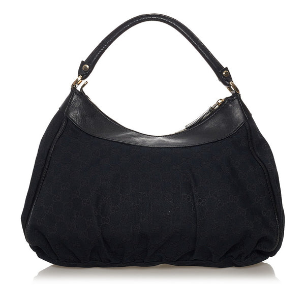 グッチ GGキャンバス アビー ワンショルダーバッグ 189833 ブラック キャンバス レザー レディース GUCCI 【中古】