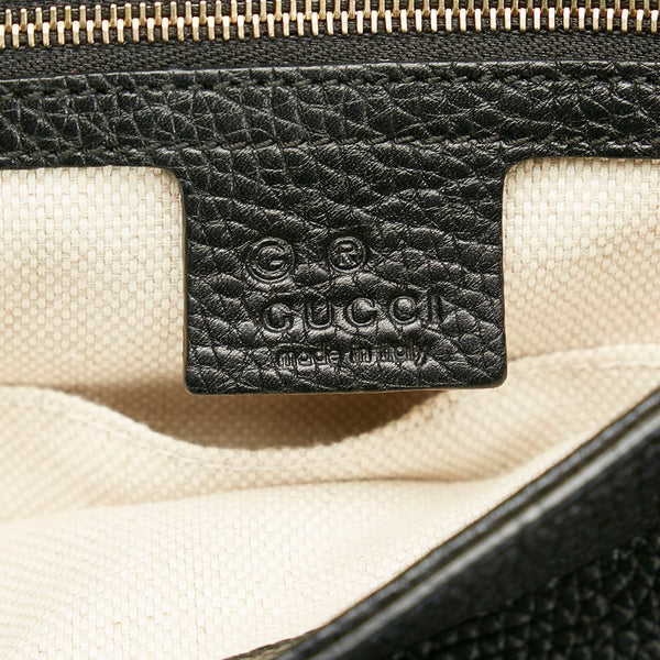 グッチ インターロッキングG ソーホー 斜め掛け チェーンショルダーバック 536224 ブラック レザー レディース GUCCI 【中古】