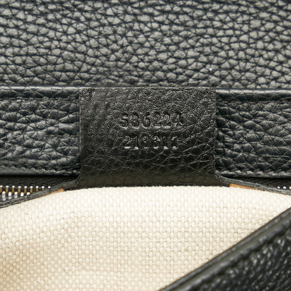 グッチ インターロッキングG ソーホー 斜め掛け チェーンショルダーバック 536224 ブラック レザー レディース GUCCI 【中古】