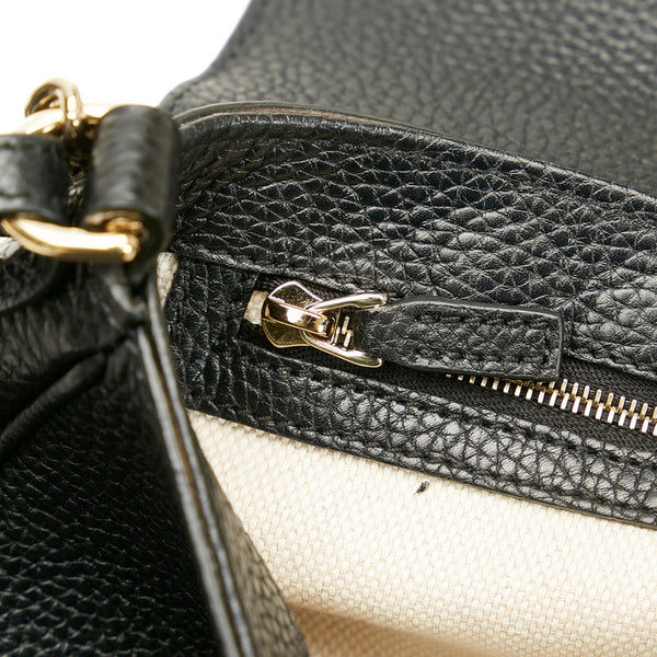 グッチ インターロッキングG ソーホー 斜め掛け チェーンショルダーバック 536224 ブラック レザー レディース GUCCI 【中古】