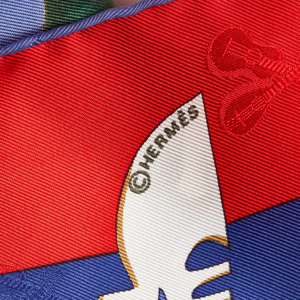 エルメス カレ90 LE CARNAVAL DE VENISE ベニスのカーニバル スカーフ ブルー マルチカラー レッド シルク レディース HERMES 【中古】