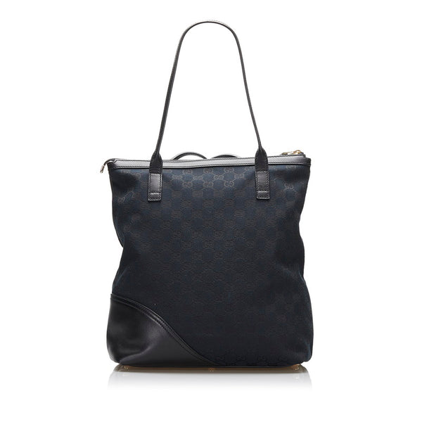 グッチ GGキャンバス インターロッキングG トートバッグ ショルダーバッグ 182492 ブラック  キャンバス レザー レディース GUCCI 【中古】