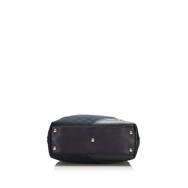 グッチ GGキャンバス インターロッキングG トートバッグ ショルダーバッグ 182492 ブラック  キャンバス レザー レディース GUCCI 【中古】