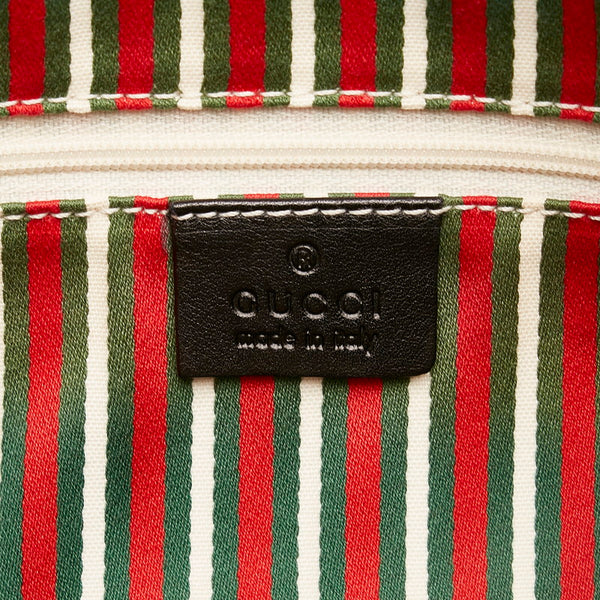 グッチ GGキャンバス インターロッキングG トートバッグ ショルダーバッグ 182492 ブラック  キャンバス レザー レディース GUCCI 【中古】