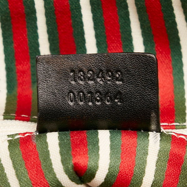 グッチ GGキャンバス インターロッキングG トートバッグ ショルダーバッグ 182492 ブラック  キャンバス レザー レディース GUCCI 【中古】