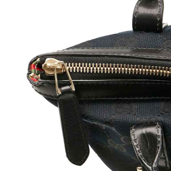 グッチ GGキャンバス インターロッキングG トートバッグ ショルダーバッグ 182492 ブラック  キャンバス レザー レディース GUCCI 【中古】