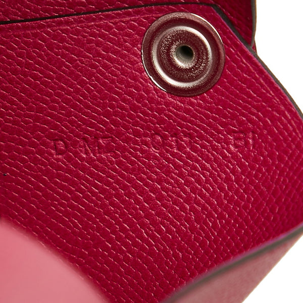 エルメス カルヴィ 名刺入れ カードケース ロースパープル ピンク レザー レディース HERMES 【中古】