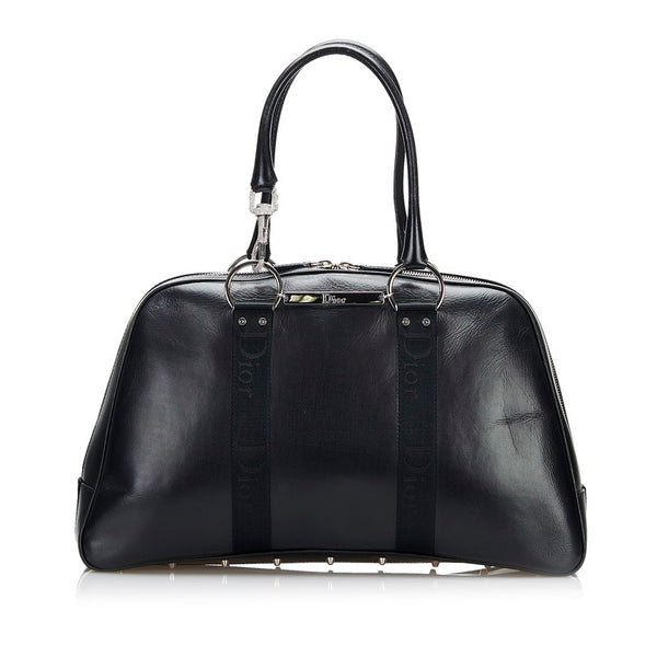 ディオール ラインストーン ハンドバッグ ボストンバッグ ブラック レザー レディース Dior 【中古】