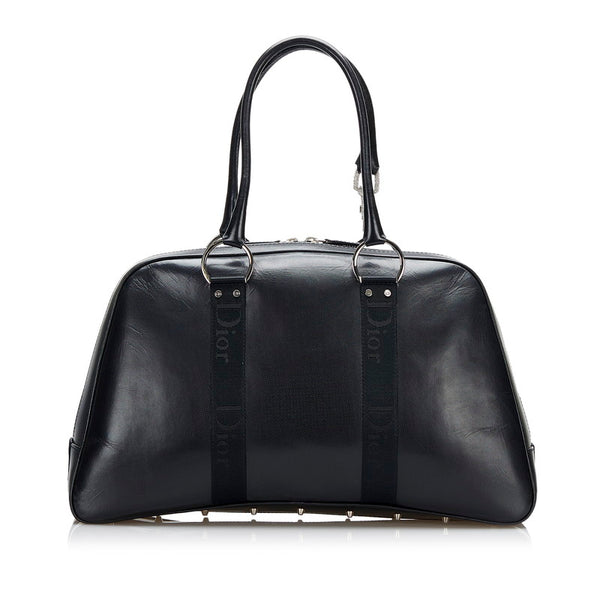 ディオール ラインストーン ハンドバッグ ボストンバッグ ブラック レザー レディース Dior 【中古】
