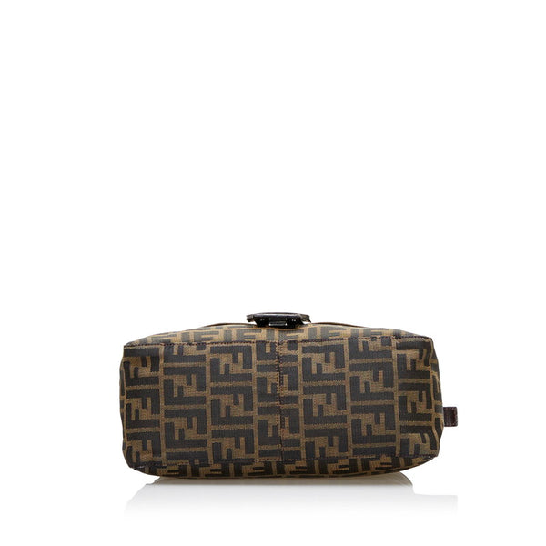 フェンディ ズッカ マンマバケット ハンドバッグ ショルダーバッグ 26325 ブラウン キャンバス レザー レディース FENDI 【中古】