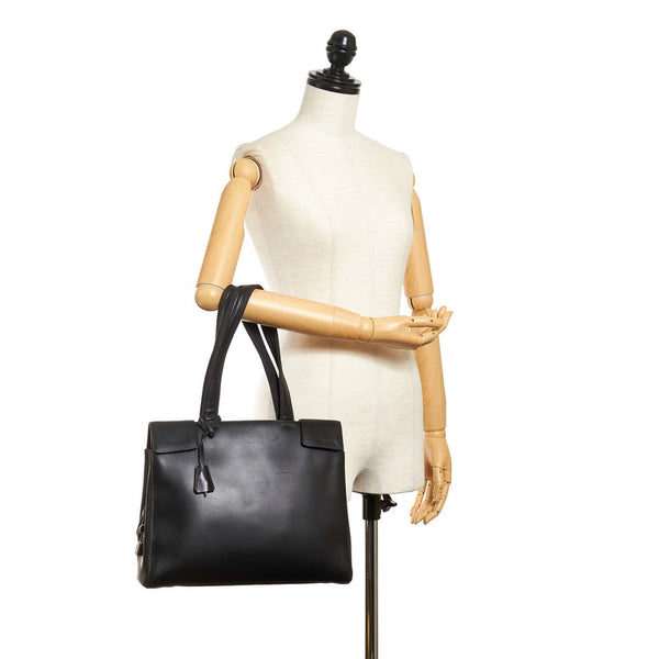 プラダ ショルダーバッグ ブラック レザー レディース PRADA 【中古】