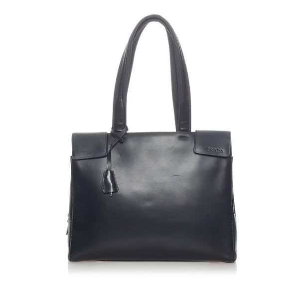 プラダ ショルダーバッグ ブラック レザー レディース PRADA 【中古】