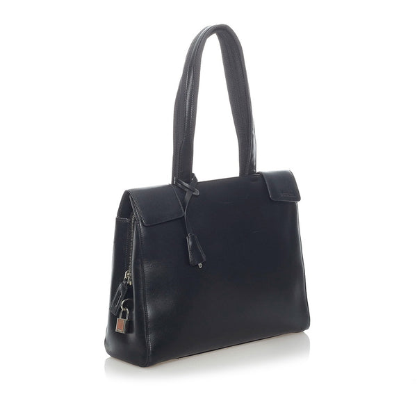 プラダ ショルダーバッグ ブラック レザー レディース PRADA 【中古】