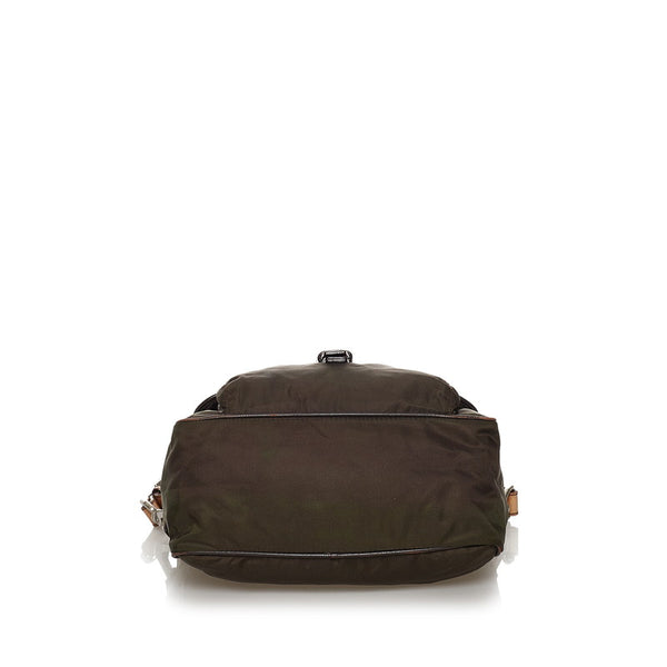 プラダ カーキ ナイロン レザー 肩掛け ショルダーバッグ レディース PRADA 【中古】