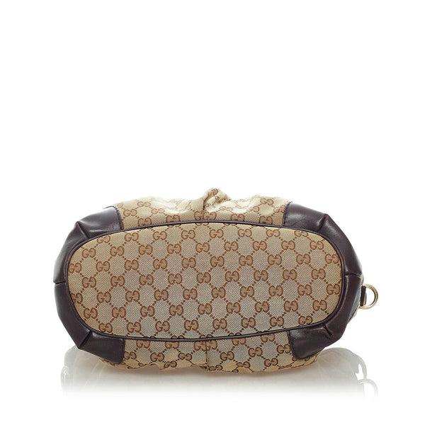 グッチ GGキャンバス ハンドバッグ ショルダーバッグ 2WAY 247902 ベージュ ブラウン キャンバス レザー レディース GUCCI 【中古】