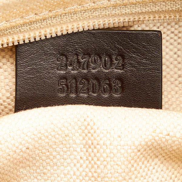 グッチ GGキャンバス ハンドバッグ ショルダーバッグ 2WAY 247902 ベージュ ブラウン キャンバス レザー レディース GUCCI 【中古】