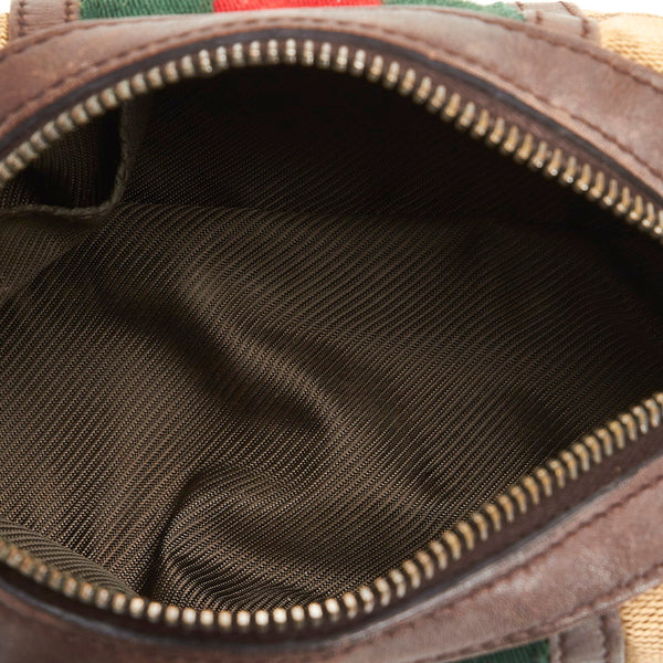 グッチ GGキャンバス シェリーライン ポーチ 256639 ベージュ マルチ キャンバス レザー レディース GUCCI 【中古】