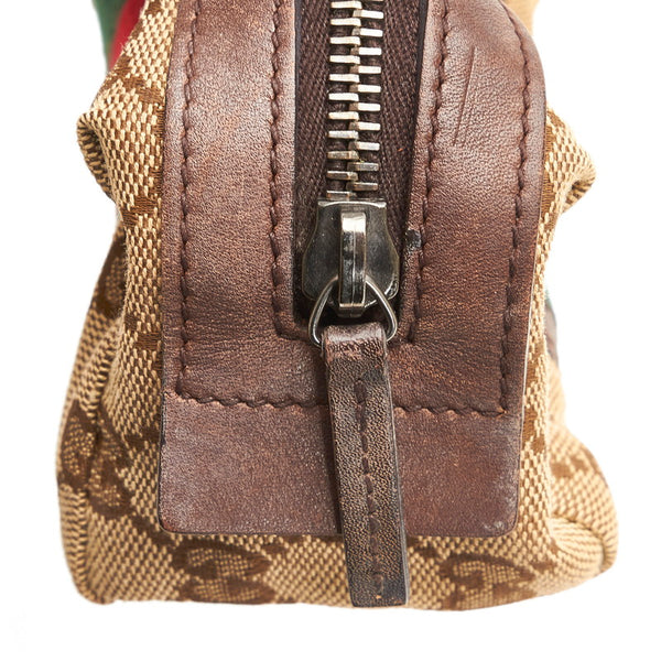 グッチ GGキャンバス シェリーライン ポーチ 256639 ベージュ マルチ キャンバス レザー レディース GUCCI 【中古】