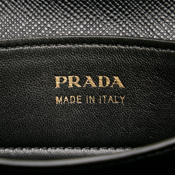 プラダ サフィアーノ ハンドバッグ ショルダーバッグ 2WAY BN2887 ベージュ ブラック キャンバス レザー レディース PRADA 【中古】