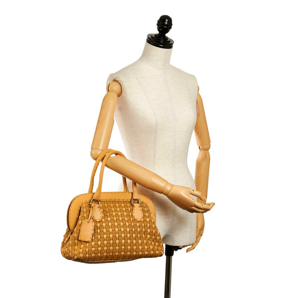 フェンディ セレリア アデーレ ハンドバッグ 8BN127 イエロー ベージュ 麻・リネン レディース FENDI 【中古】