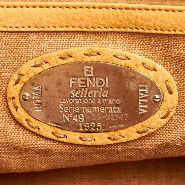 フェンディ セレリア アデーレ ハンドバッグ 8BN127 イエロー ベージュ 麻・リネン レディース FENDI 【中古】