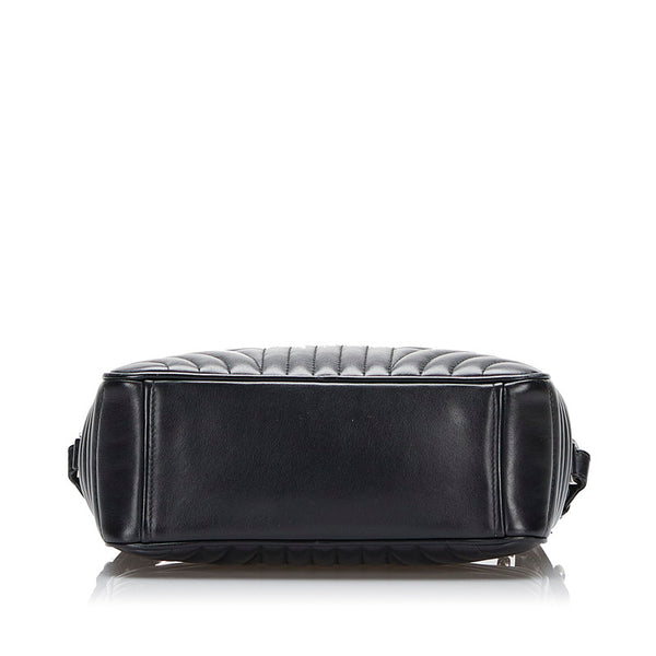プラダ ダイアグラム クロスボディバッグ チェーンショルダーバッグ 1BH083 ブラック レザー レディース PRADA 【中古】