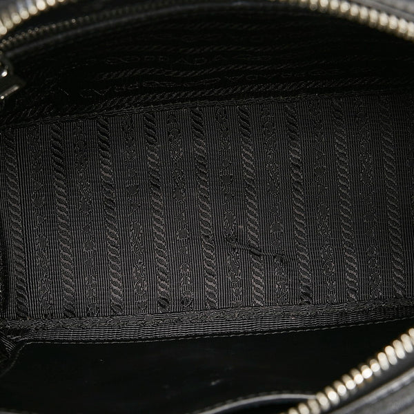 プラダ ダイアグラム クロスボディバッグ チェーンショルダーバッグ 1BH083 ブラック レザー レディース PRADA 【中古】