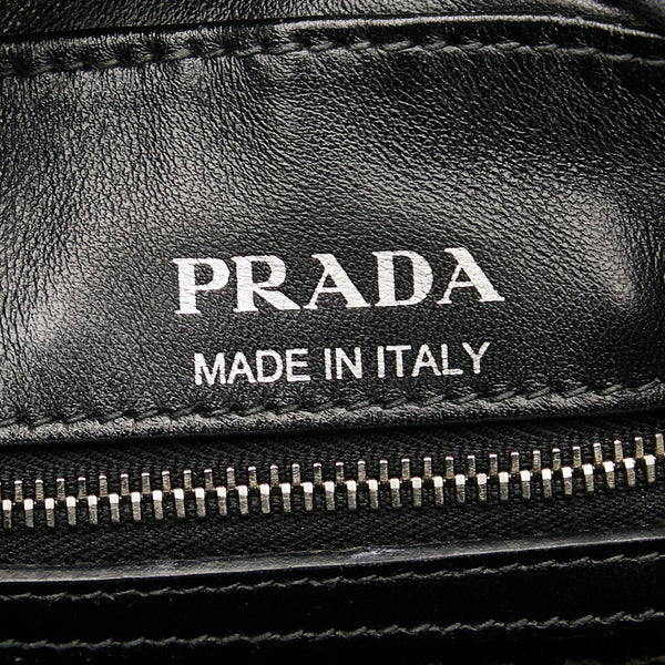 プラダ ダイアグラム クロスボディバッグ チェーンショルダーバッグ 1BH083 ブラック レザー レディース PRADA 【中古】